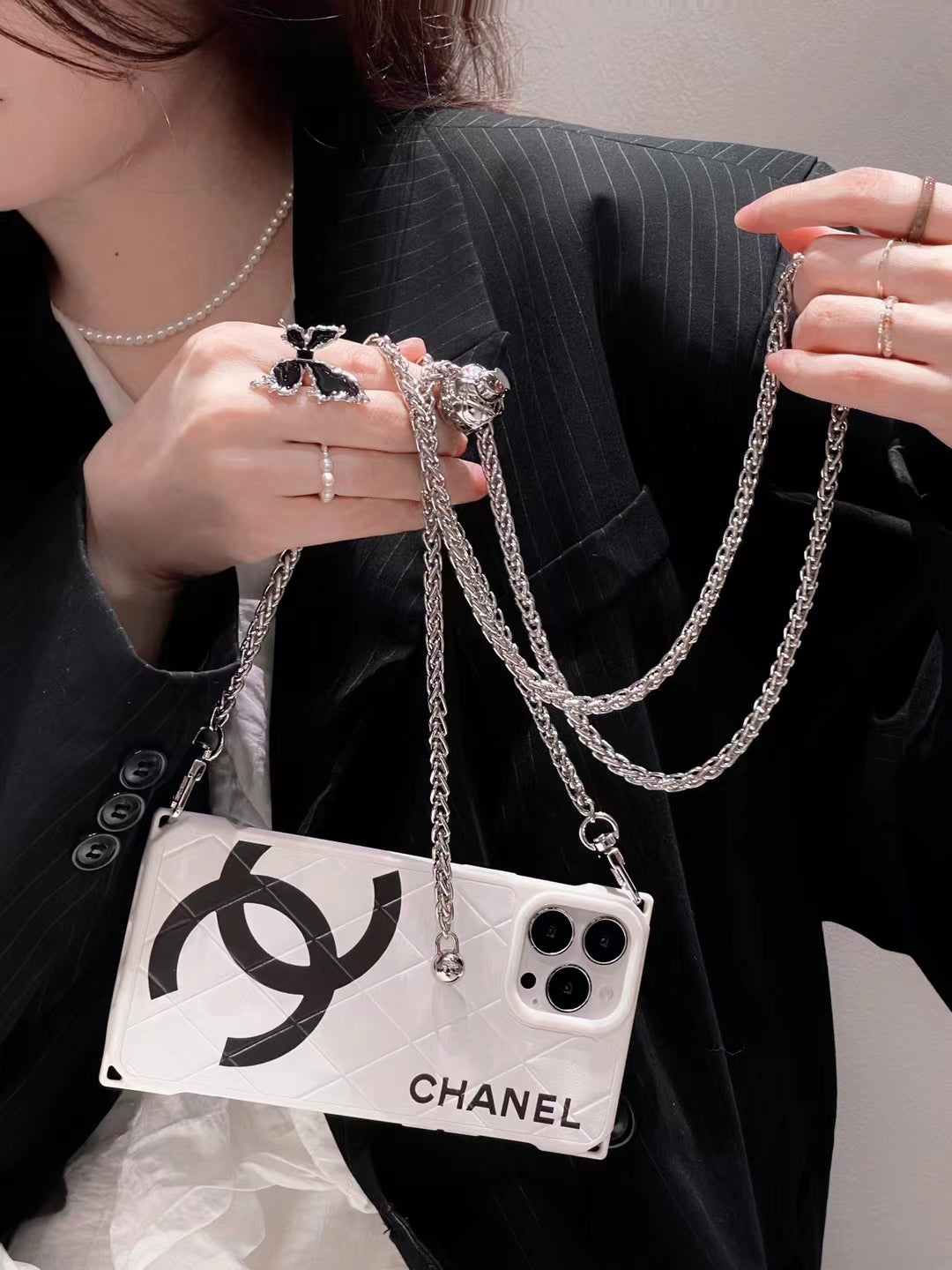 CN Large Logo iPhone Case with Chain