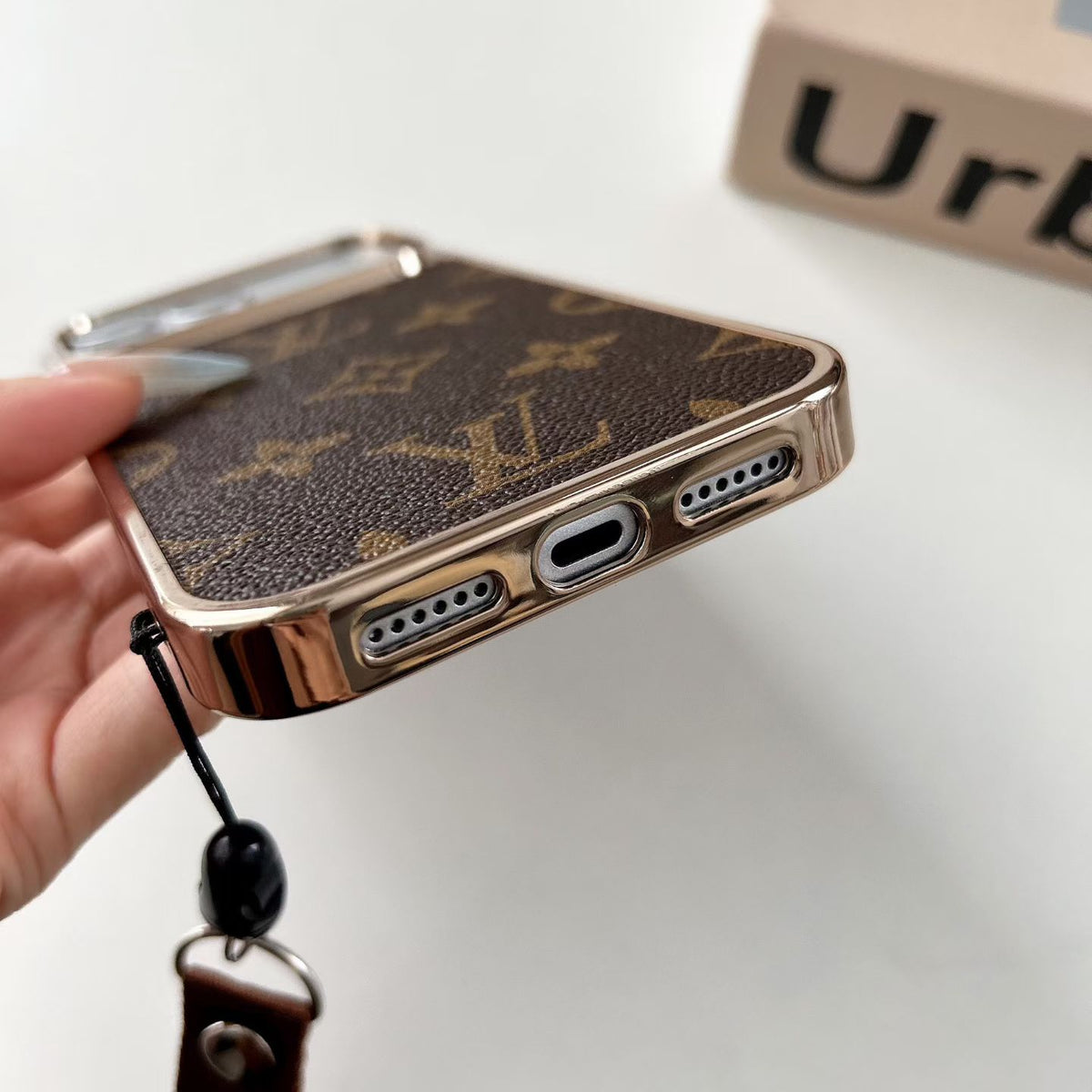 Classic Monogram Design Case With Wrist Band
