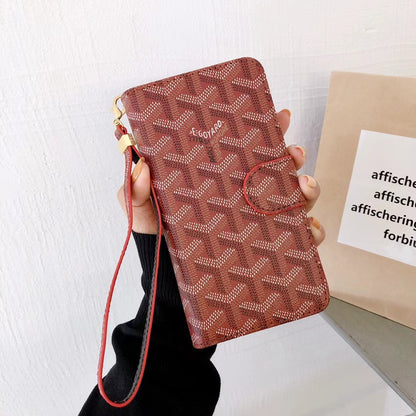 Goyard Universal Luxury Double Flip Wallet Case - Fits Most Models