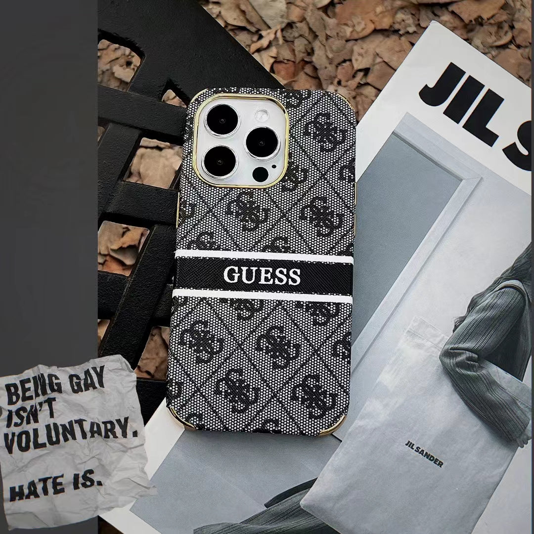 Guess Canvas Printed Design Phone Case