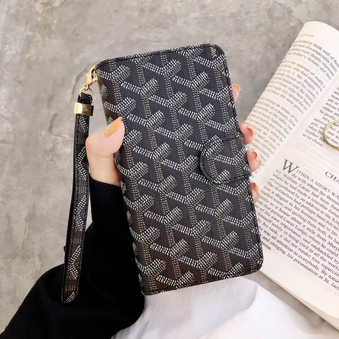 Goyard Universal Luxury Double Flip Wallet Case - Fits Most Models