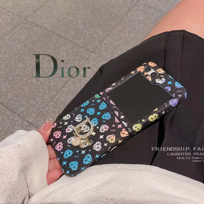 CD Diamond Printed Sparkle Samsung Z Flip Case
