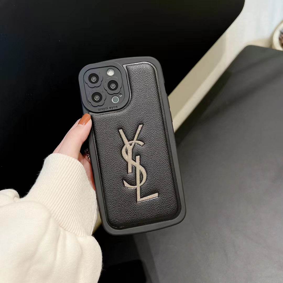 YSL Golden Logo Phone Case