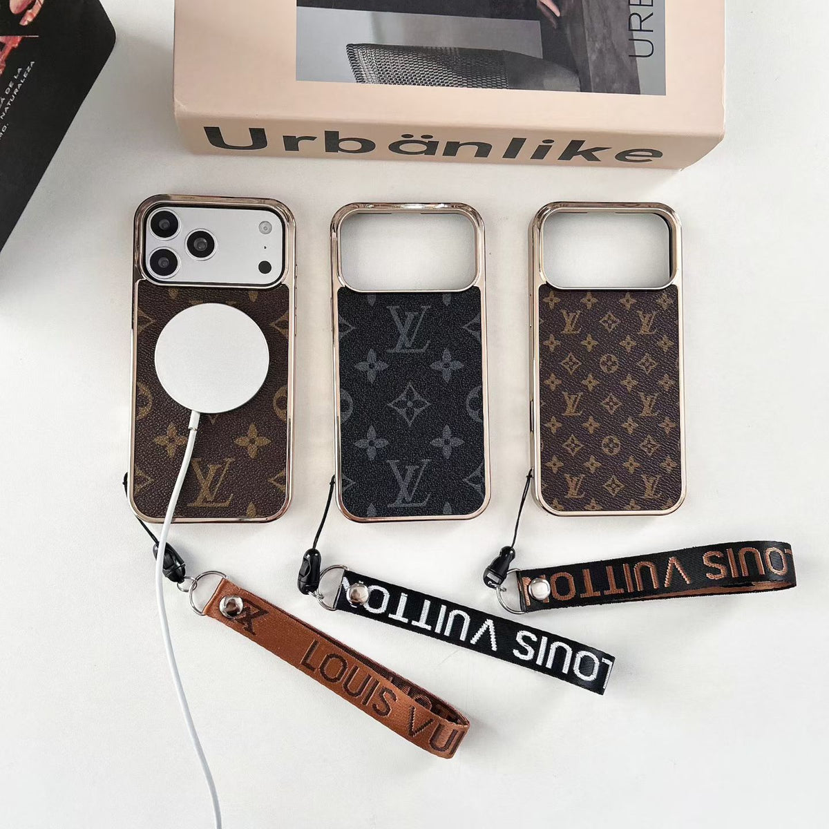 Classic Monogram Design Case With Wrist Band