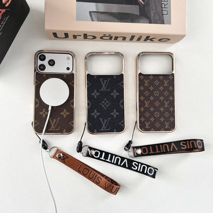 Classic Monogram Design Case With Wrist Band