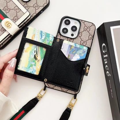 GC Back Card Wallet iPhone Case with Landyard
