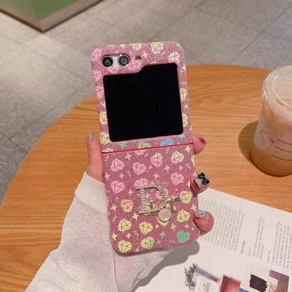 CD Diamond Printed Sparkle Samsung Z Flip Case