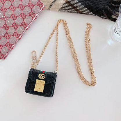 GC Airpods Case with Crossbody Metalic Strap