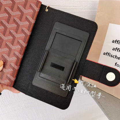 Goyard Universal Luxury Double Flip Wallet Case - Fits Most Models
