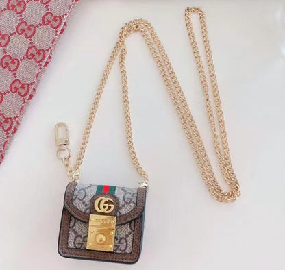 GC Airpods Case with Crossbody Metalic Strap