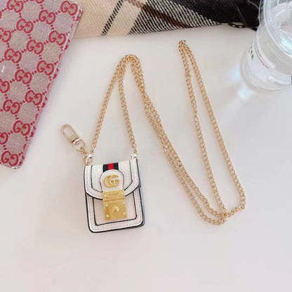 GC Airpods Case with Crossbody Metalic Strap