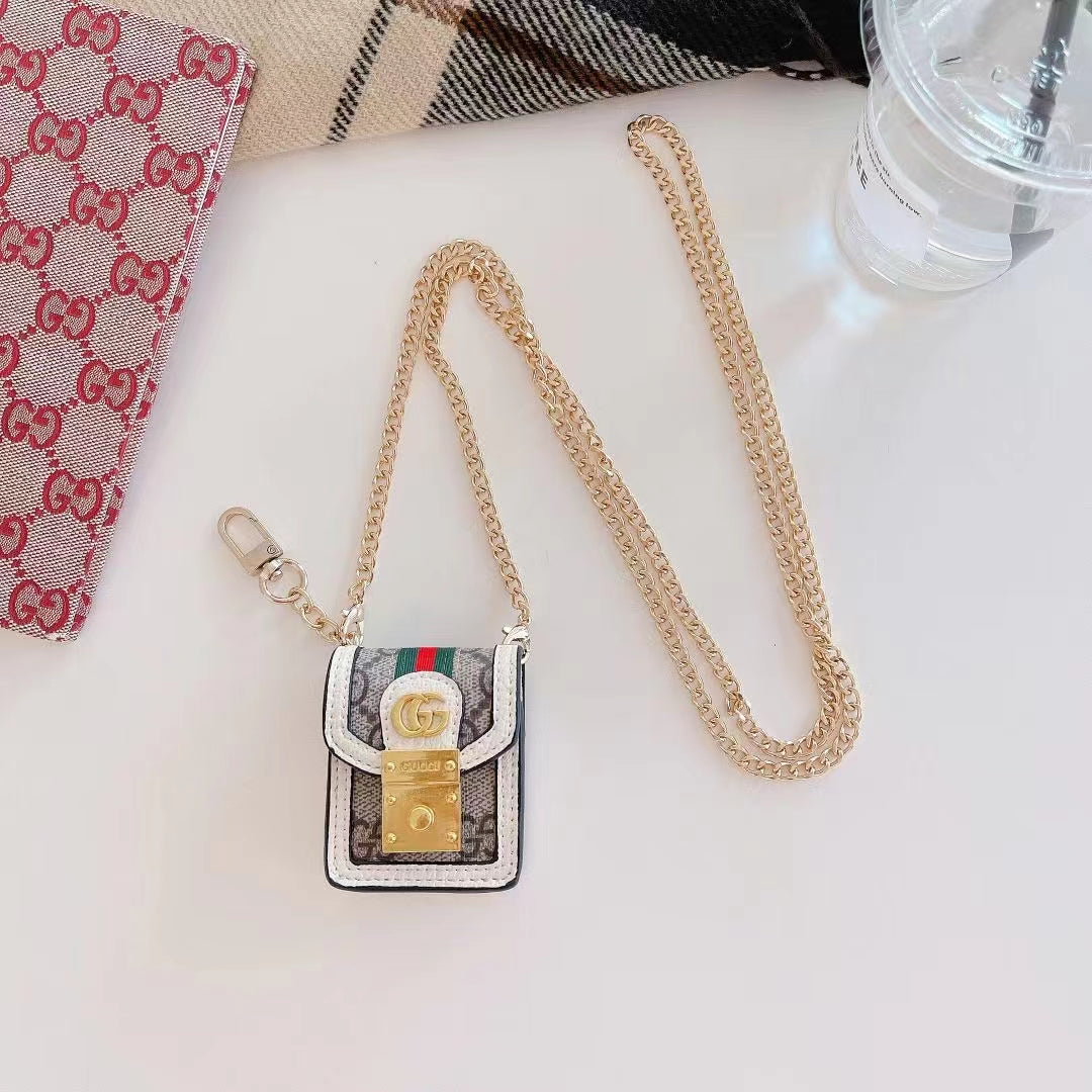 GC Airpods Case with Crossbody Metalic Strap