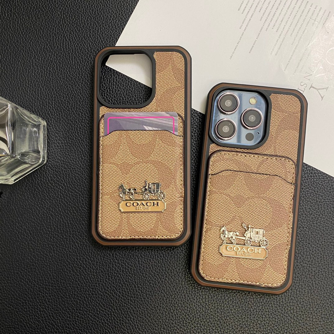Coach Back Card Slot iPhone Cases