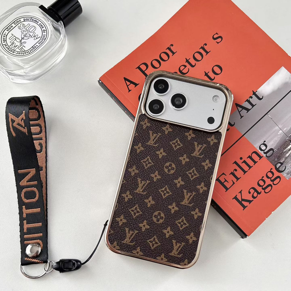 Classic Monogram Design Case With Wrist Band