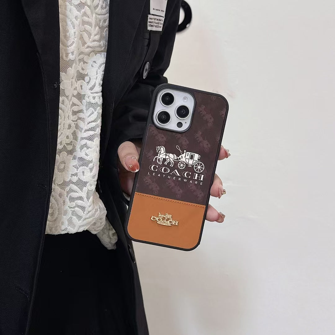 Coach Contrast Pattern iPhone Cases