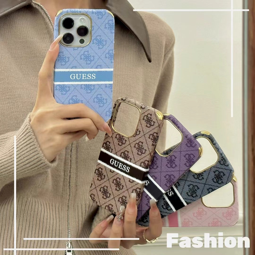 Guess Canvas Printed Design Phone Case
