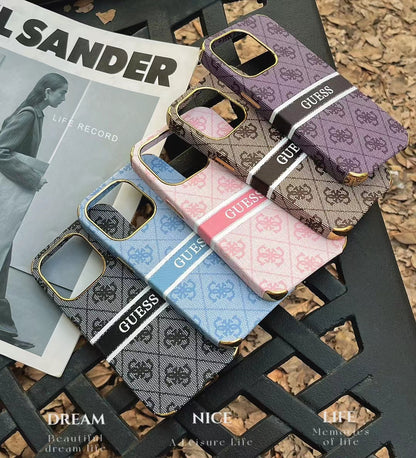 Guess Canvas Printed Design Phone Case