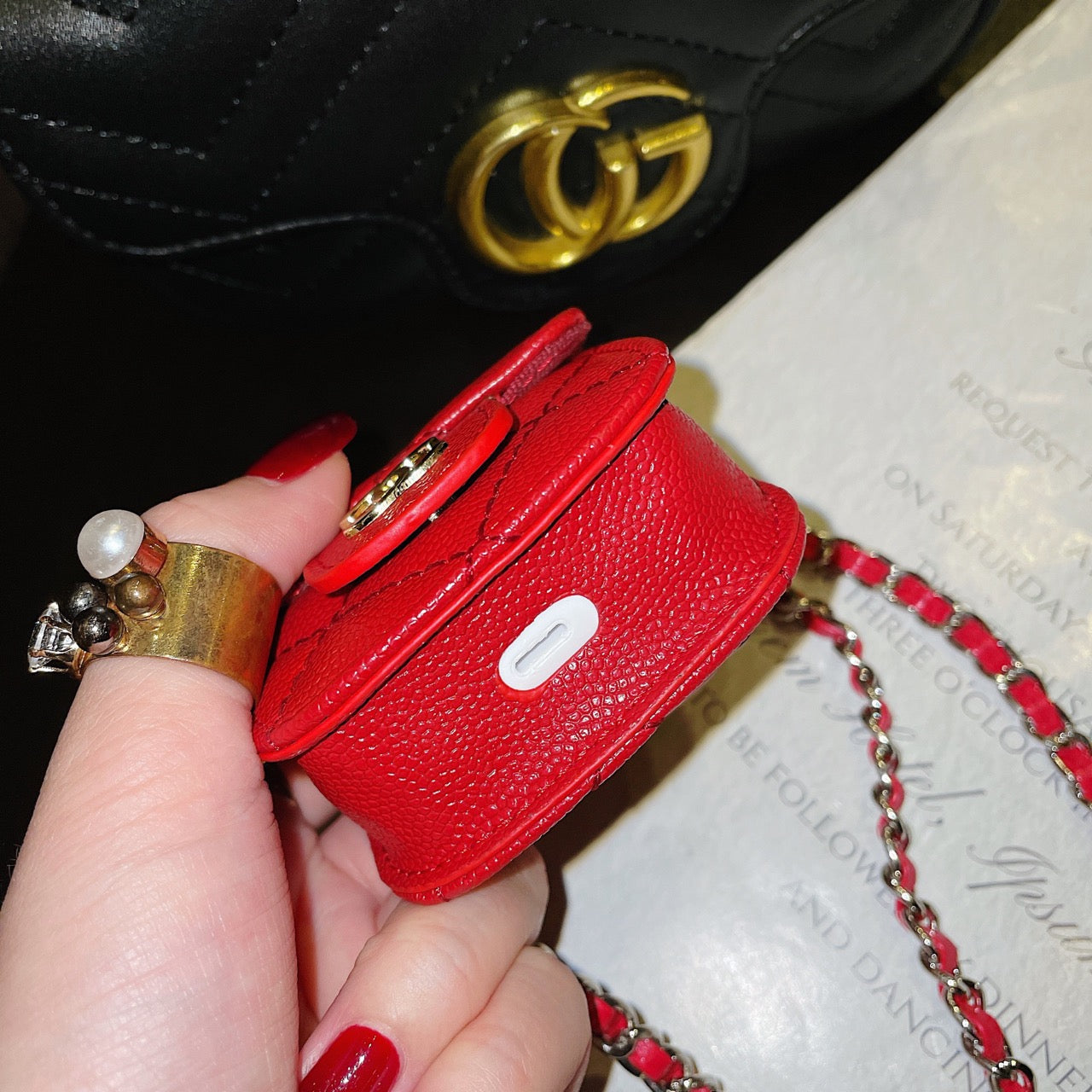 CN Luxury Airpods Case With Classic Lanyard