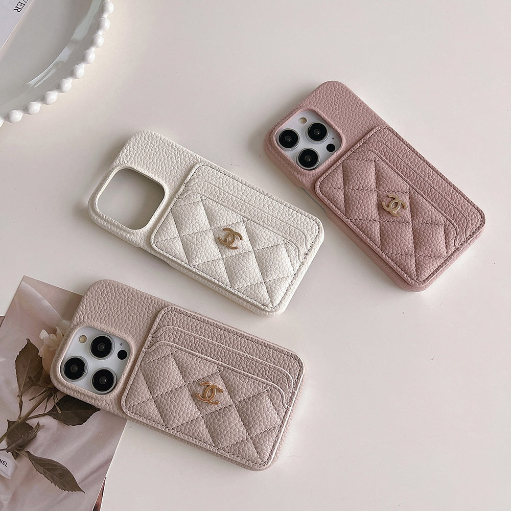 CN Pastel Double Card Slots iPhone Cases